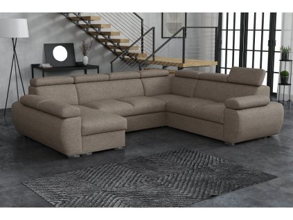 Sedací souprava Bodie U levá hnědošedá