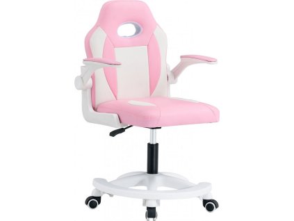 Otočná židle, růžová/bílá, ODELIA