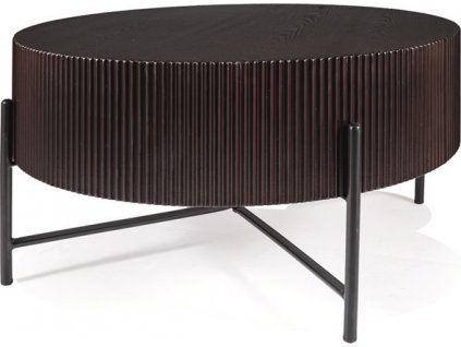 TRENDY TUKAN -konferenční stolek KULATÝ- TMAVÝ OŘECH/KOV ČERNÝ (TUCACORC) (S) (K150-E)NOVINKA