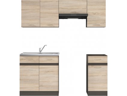 kuch.JUNONA MODUL VERZE2 BBL 1,8 (S) wenge/dub sonoma (BEZ PRAC. DESKY)