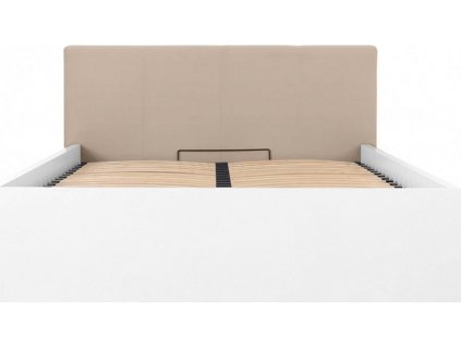 TETRIX LOZ/140/B/T S ČELEM  bílý lesk/MODONE 9702 BEIGE  VČETNĚ ROŠTU BEZ MATRACE   / 4BAL /