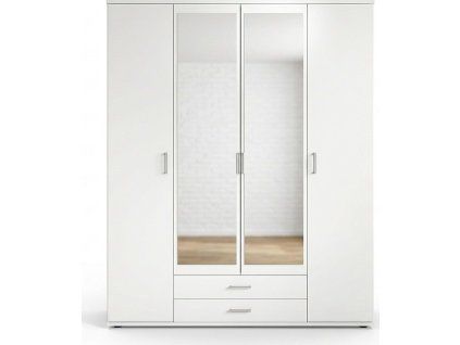 Skříň KAREL 4D2Z šatní, 159cm (Varianta bílá)