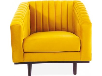 ANDREAS 1 VELVET - křeslo , látka HOŘČICOVÁ -CURRY Bluvel 68/ dřevo wenge - (ASPREY1VCU68=1balík) (S) (K250-E)