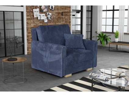 Rozkládací křeslo Vivian Piano I modrá