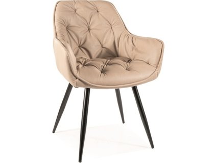 TRENDY CHERRY -  jídelní židle látka ECCO BUFFALO 01 BÉŽOVÁ /kov černá(CHERRYCBE) (S) (K150-E)NOVINKA