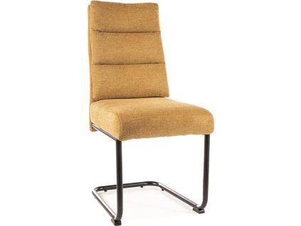 TRENDY-BERRY/BREGO-jídelní židle,  látka HOŘČICOVÁ CURRY 68 / kov černá(BERRYBRCCU) (S) (K150-E)NOVINKA
