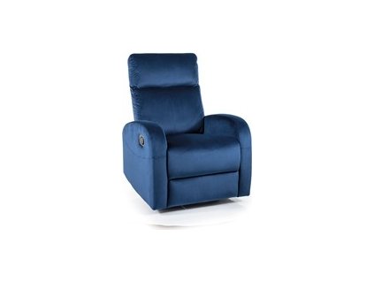 OLIMPUS - relaxační křeslo mechanické- látka TM. MODRÁ -Bluvel 86, Nosnost 150kg (S) (OLIMPVGR) (K150)