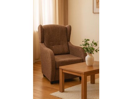 Relaxační křeslo ušák René Lucia 26 hnědé