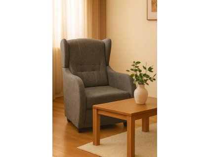 Relaxační křeslo ušák René Lucia 18 šedé