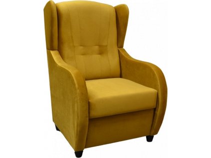 Relaxační křeslo ušák René Mexa Velvet 680 pískové