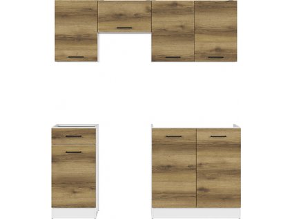 kuch.JUNONA MODUL VERZE2 BBL 1,7 (DDJ) bílá/dub delano světlý (BEZ PRAC. DESKY)