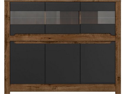 RUSO KOM3W3D dub april/černý mat   / 3BAL /