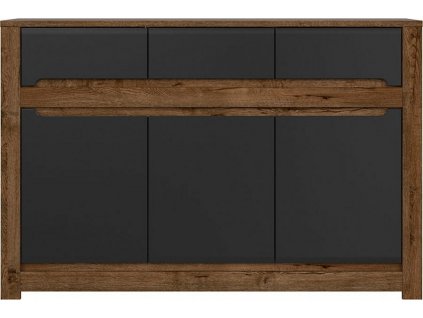 RUSO KOM3D3S dub april/černý mat   / 3BAL /