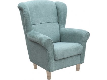 KRISTIÁN křeslo - zelená Brooklyn bottle /dř. dub sonoma (FE) - kolekce "E" (K-250)