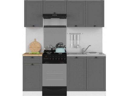 kuch.JUNONA MODUL VERZE2 BBL RAMKA 1,7 (BI/GF) bílá/grafit (BEZ PRAC. DESKY)