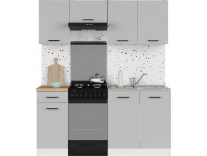 kuch.JUNONA MODUL VERZE2 BBL TAFLA 1,7 (BI/JSZP) bílá/světle šedý lesk (BEZ PRAC. DESKY)