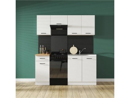 kuch.JUNONA MODUL VERZE2 BBL TAFLA 1,7 (BI/KRP) bílá/křída bílá lesk (BEZ PRAC. DESKY)