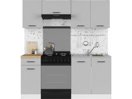 kuch.JUNONA MODUL VERZE2 BBL TAFLA 1,8 (BI/JSZP) bílá/světle šedý lesk (BEZ PRAC. DESKY)