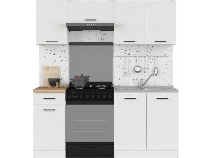 kuch.JUNONA MODUL VERZE2 BBL TAFLA 1,8 (BI/KRP) bílá/křída bílá lesk (BEZ PRAC. DESKY)