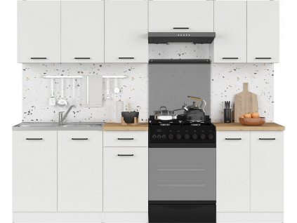 kuch.JUNONA MODUL VERZE2 BBL TAFLA 2,4 (BI/KRP) bílá/křída bílá lesk (BEZ PRAC. DESKY)