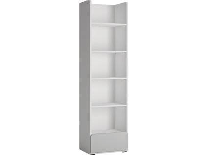 FULIA R01 - Regál 1S, lamino bílá alpská/světle šedá/šedá lesk MDF, (FLEXI FLXR01=2BALÍKY) kolekce (W) (K150)
