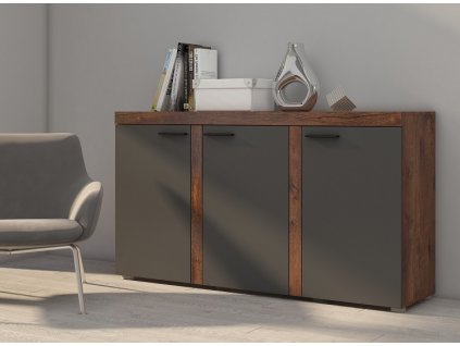 ROBBEN 3D - komoda, lamino dub lefkas/grafit (RUMBAGRDL22/ 3F) "LP" (K150)