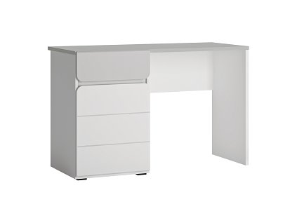 Psací stůl FULIA B01, bílá alpská/světle šedá/ šedá lesk