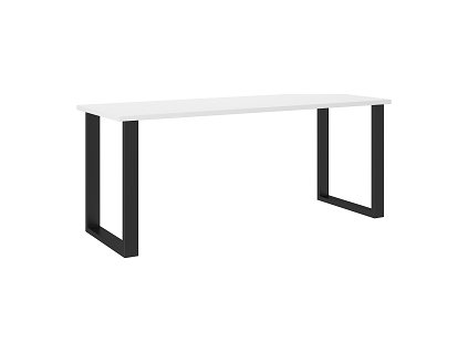 LOFT - Jídelní stůl š. 185 x 75 x 67, lamino Bílá/ černý kov (IMERIAL= 2 balíky) "LP" (K150)