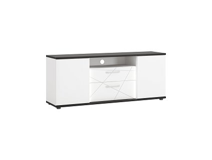 VELKOM - TELEVIZNÍ STOLEK F01- 2D2S lamino bílá alpská/dub černý/bílá lesk MDF (VENEZIA VENF01=2BALÍKY) (W) (K150)