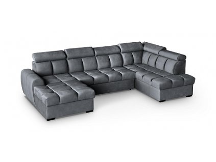 GEMMA U -LEVÁ sedací souprava - látka TMAVĚ ŠEDÁ Bluvel 14 (GOMEZ - U ) - kolekce "MRS" (K250-E)NOVINKA