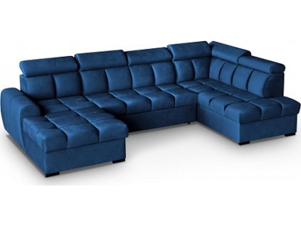 GEMMA U -LEVÁ sedací souprava - látka TMAVĚ MODRÁ Bluvel 86 (GOMEZ - U ) - kolekce "MRS" (K250-E)NOVINKA