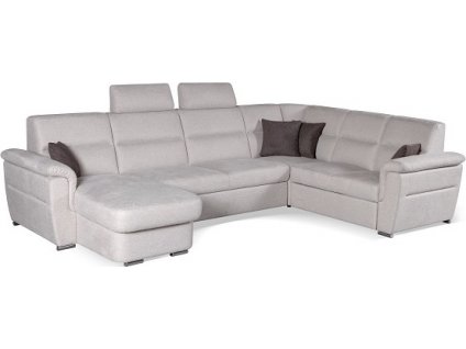 AVATAR U - LEVÁ OT1BLZS+3BBZFZZ+ROH+2BZS-sedací souprava , látka BÍLÁ KÁVA Matana 17/ polštářky dek.Matana 20 čokoládová,(Avatar OTT1BLZP+3BBZFZZ+R+21BPZS=4balíky) kolekce "MP"(K250) NOVINKA