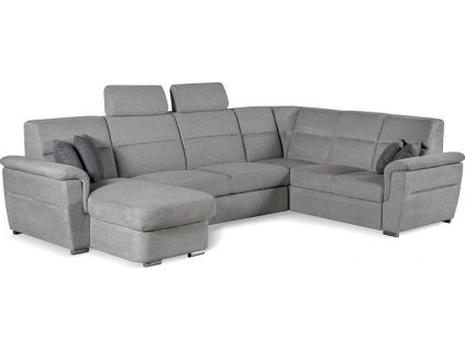 AVATAR U - LEVÁ OT1BLZS+3BBZFZZ+ROH+2BZS  ,sedací souprava látka SVĚTLE ŠEDÁ Matana 03/ polštářky Matana 05 tmavě šedá (AVATAR OTT1BLZP+3BBZFZZ+R+21BPZS=4balíky)kolekce "MP" (K250-Z)