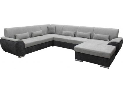 ASCONA U - Pravá sedací souprava, látka sedák, opěrák, polštářky světle šedá Rosario 452/korpus Rosario 456 tmavě šedá (FI) - kolekce "F" (K250-E)NOVÁ LÁTKA