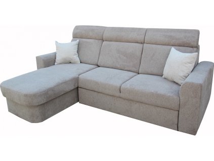 PALMARA NEW Pravá -sedací souprava, látka  Diosa 19 hnědá/ polštáře 11 béžová (FE) kolekce - "E"  (K250-S)