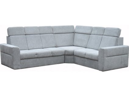 PABLO rohová s BELGICKÝM ROZKLADEM 3R+ROH + 2UP -Levá sedací souprava, látka  Diosa 84/polštářky 84 světle šedá (FE) kolekce - "E"  (K250)
