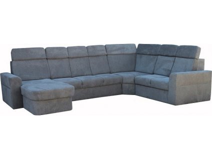 PABLO U - OTsUP+3R+ROH+2sUP -Levá sedací souprava, látka  Diosa 93 tmavě šedá /polštářky 93(FE) kolekce - "E"  (K250)