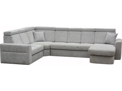 PABLO U - 2UP+ROH+3R+OTs UP -Pravá sedací souprava, látka  Diosa 84 světle šedá /polštářky 84 (FE) kolekce - "E"  (K250)