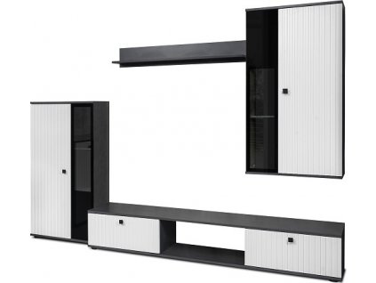 SORENTA NEW LAMELY - byt. stěna lamino Matera grafitová/ bílá (SALSA WH/MAT01=2balíky) "LP" (K150-Z)