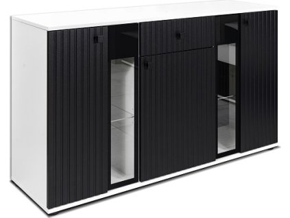 SORENTA NEW LAMELY - komoda lamino Bílá/ černá (SALSA BL/WH20=2balíky) "LP" (K150-Z)