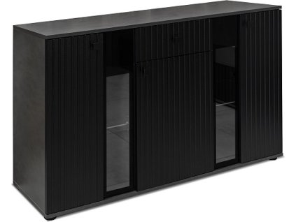 SORENTA NEW LAMELY - komoda lamino Matera grafitová/ černá (SALSA BL/MAT20=2balíky) "LP" (K150-Z)