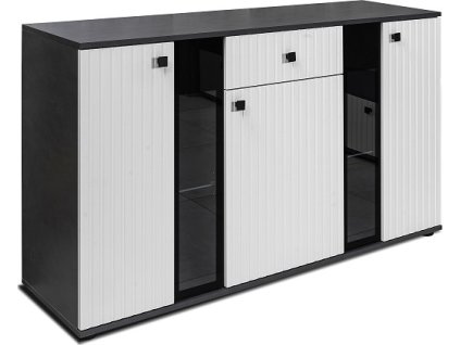 SORENTA NEW LAMELY - komoda lamino Matera grafitová/ bílá (SALSA WH/MAT20=2balíky) "LP" (K150-Z)