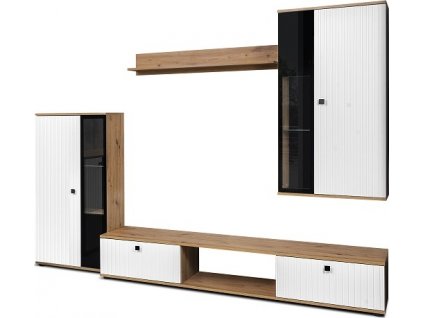 SORENTA NEW LAMELY - byt. stěna lamino Dub artisan/ bílá (SALSA WH/AR01=2balíky) "LP" (K150-Z)