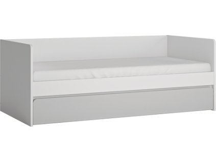 FULIA Z01- Postelš.90 s úložným prostorem bez roštu , bez matrace,lamino bílá alpská/světle šedá/šedá lesk MDF (FLEXI FLXZ01=4BALÍKY) kolekce (W) (K150)