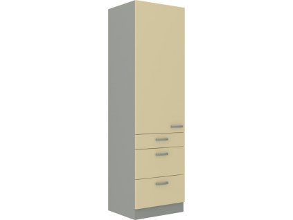 Kuchyňská skříň Karpo 60 DKS 210 3S 1F krémový lesk/šedá