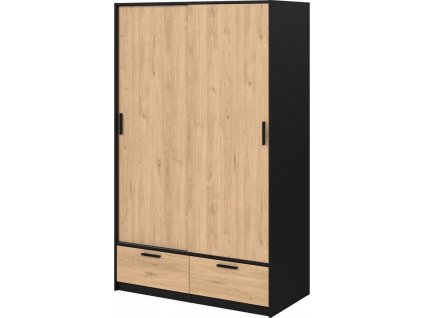 Skříň Lincoln 2D2S černý mat/jackson hickory