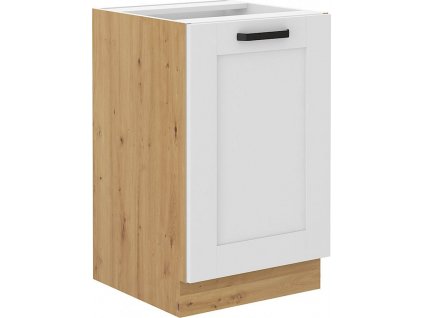 Dřezová skříňka, bílá/dub artisan, LULA 50 ZL 1F BB
