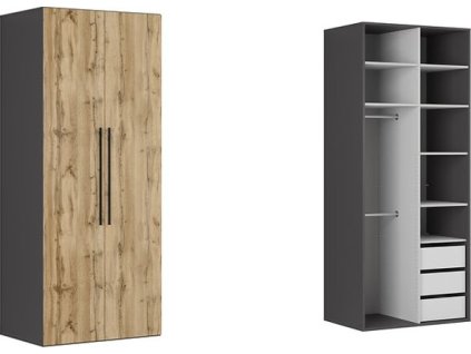 skř. FLEX (š. 100) ZESTAW 135 grafit/dub wotan