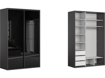 skř. FLEX (š. 150) ZESTAW 127 grafit/černý lesk