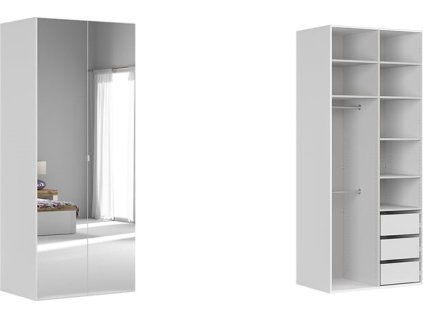 skř. FLEX (š. 100) ZESTAW 142 bílá/zrcadlo